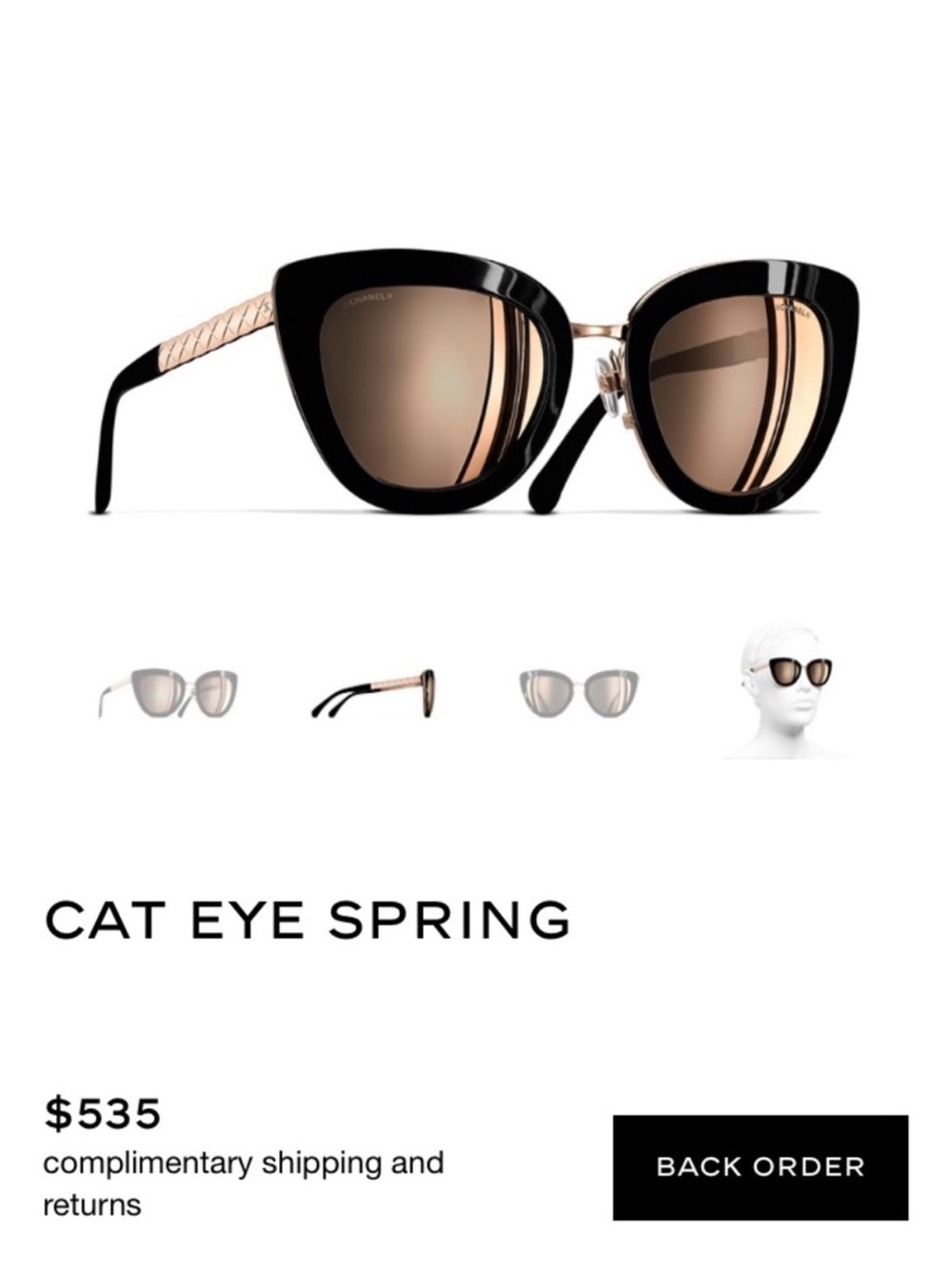 Authentic great condition Chanel Cat Eye sunglasses.